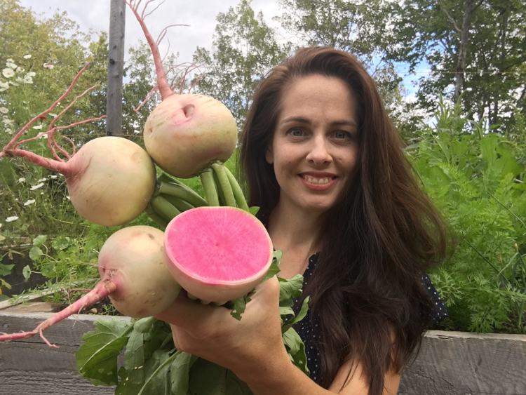 Watermelon radishes are one of the unusual crops grown by Canadian author and gardening personality Niki Jabbour. She's the author of 'Veggie Garden Remix, 224 New Plants to Shake Up Your Garden and add Variety, Flavor and Fun.' Grow Something Different!