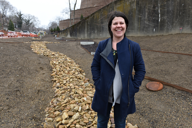 Megan Zeigler is associate project manager for the Pittsburgh Water and Sewer authority focusing on green infrastructure projects like the bioswale in the Hill District at the intersection of Herron and Centre avenues.