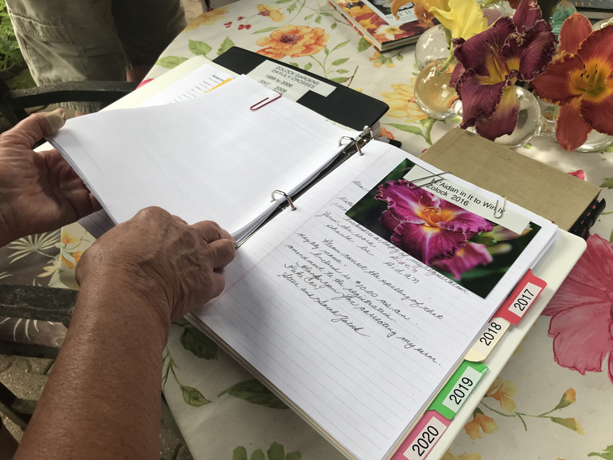 Sarah and Steve Zolock have introduced over 165 named varieties of daylily and more than 50 new hostas. The couple has gardened at their Rostraver home for decades but are getting ready to sell and downsize. Keeping detailed records is an important part of plant breeding.