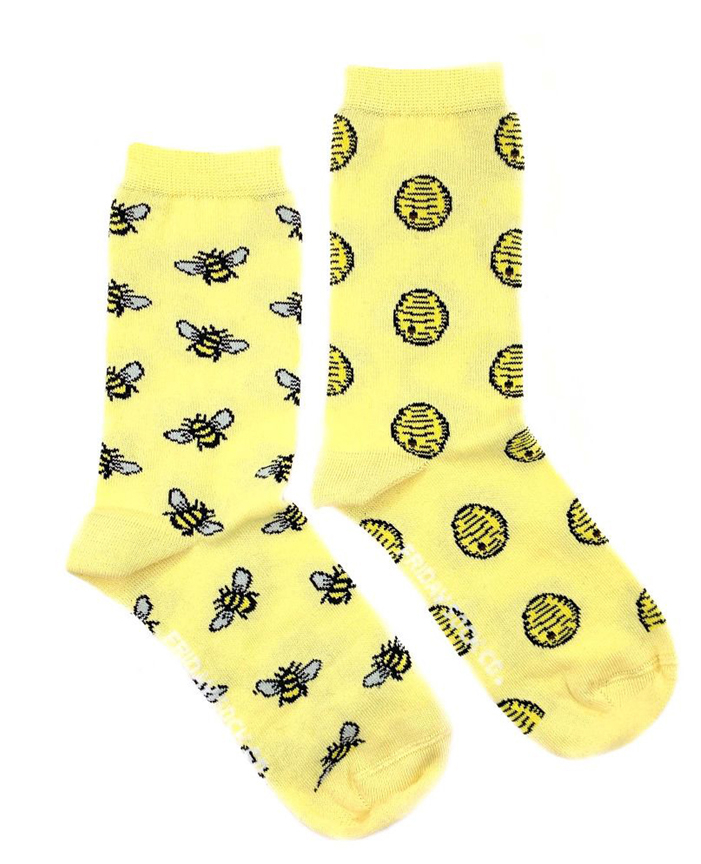 Bee and Hive Mismatched Crew Socks from the Friday Sock Company are a fun stocking stuffer for gardeners.
