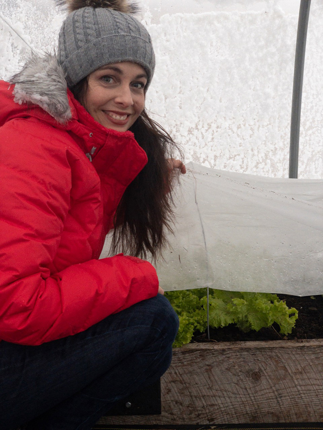 Niki Jabbour is an expert at growing plants year round even in Nova Scotia. She's seen here harvesting out of her poly tunnel.